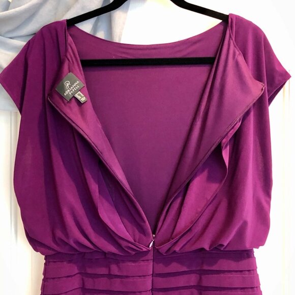 Adrianna Papell Purple Blouson Sleeveless Dress - Picture 12 of 14